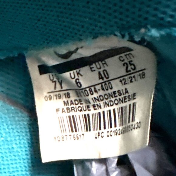 Nike Air Force 1 Low Sneakers Blue/Yellow/Teal Size 7Y - Picture 5 of 7